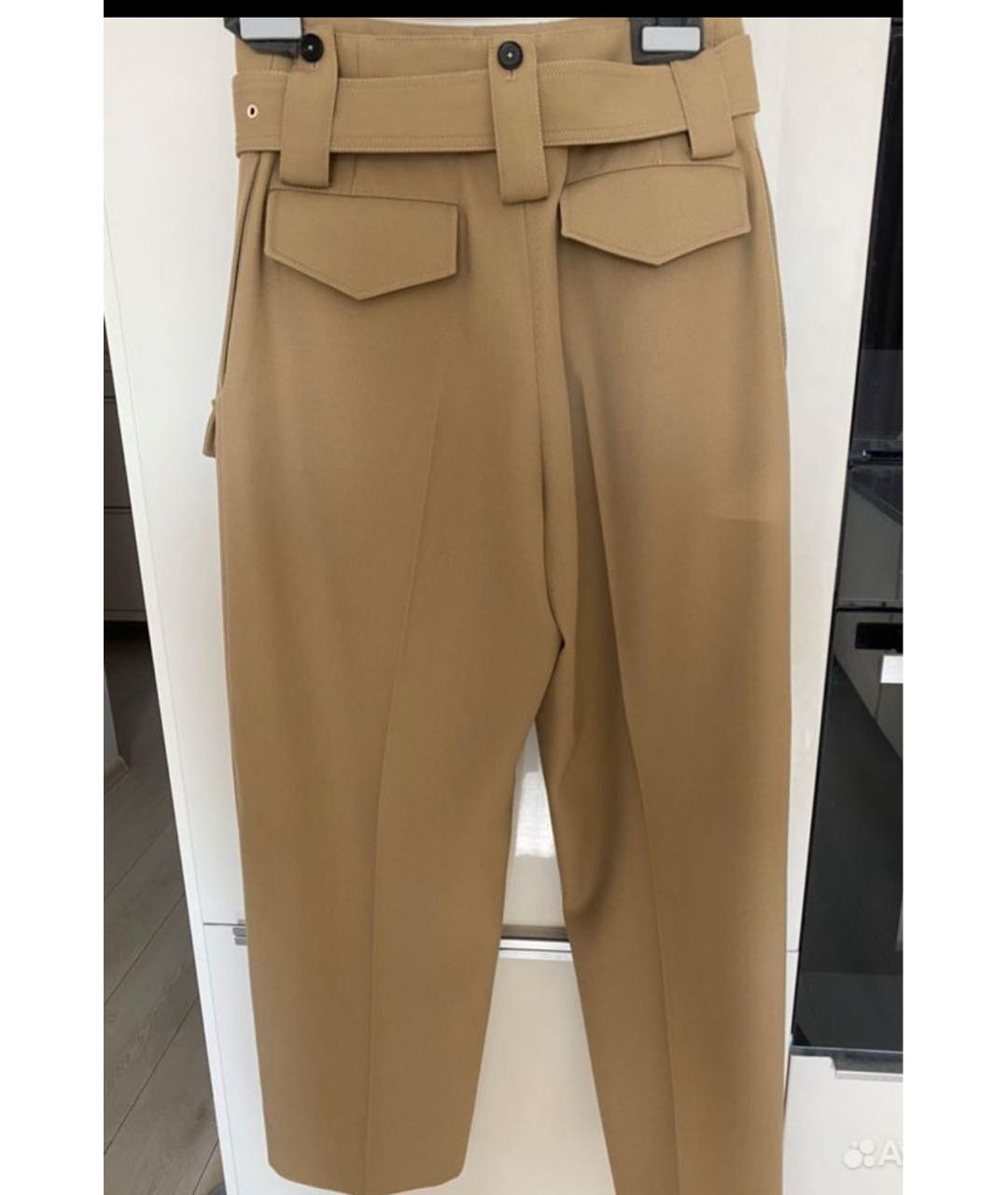 JIL SANDER Горчичные шерстяные брюки широкие, фото 2