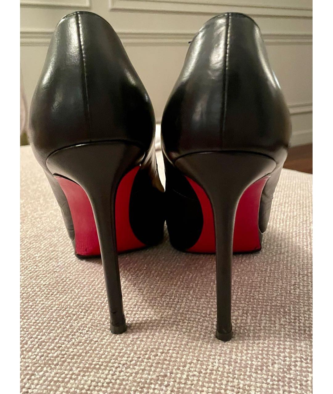 CHRISTIAN LOUBOUTIN Черные кожаные туфли, фото 4