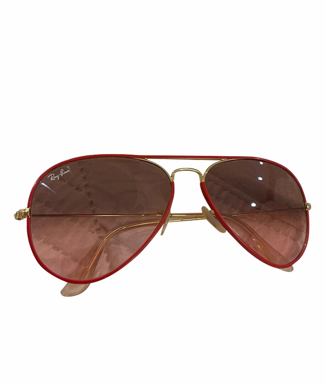 RAY BAN Красные металлические солнцезащитные очки, фото 1