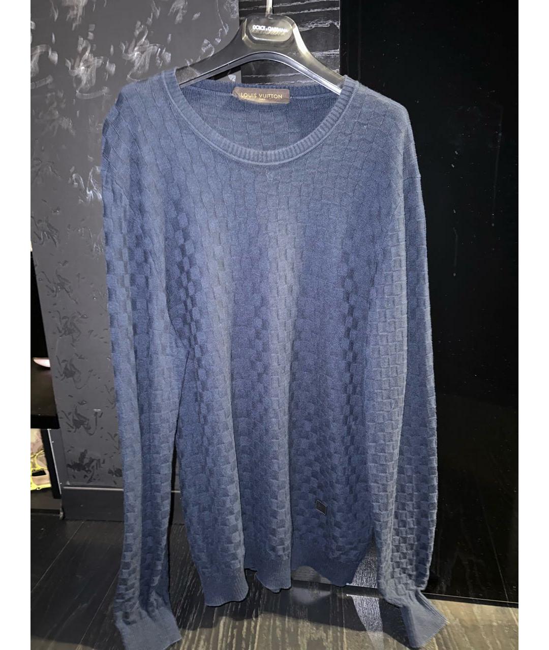 LOUIS VUITTON Темно-синий шерстяной джемпер / свитер, фото 5