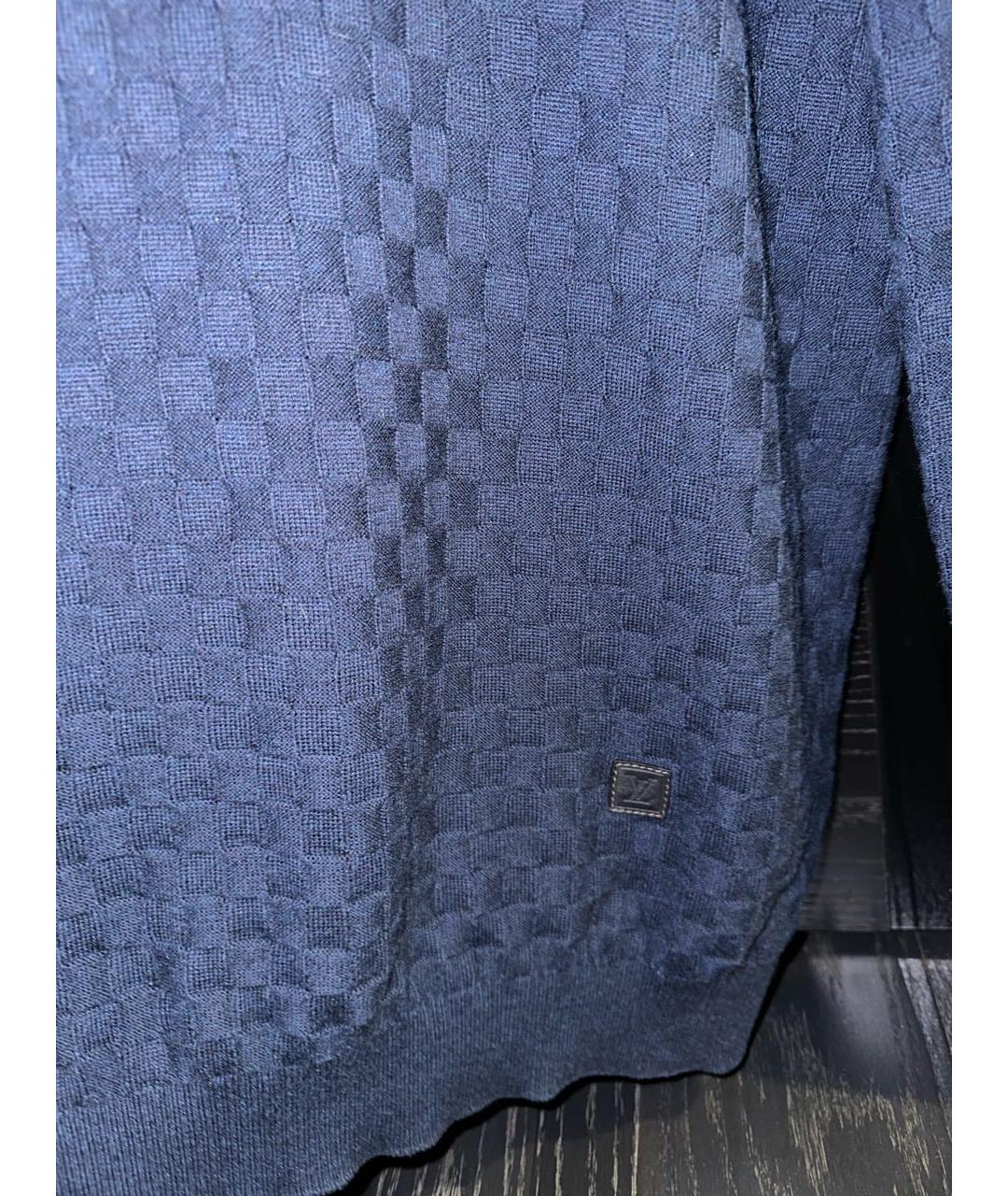 LOUIS VUITTON Темно-синий шерстяной джемпер / свитер, фото 2