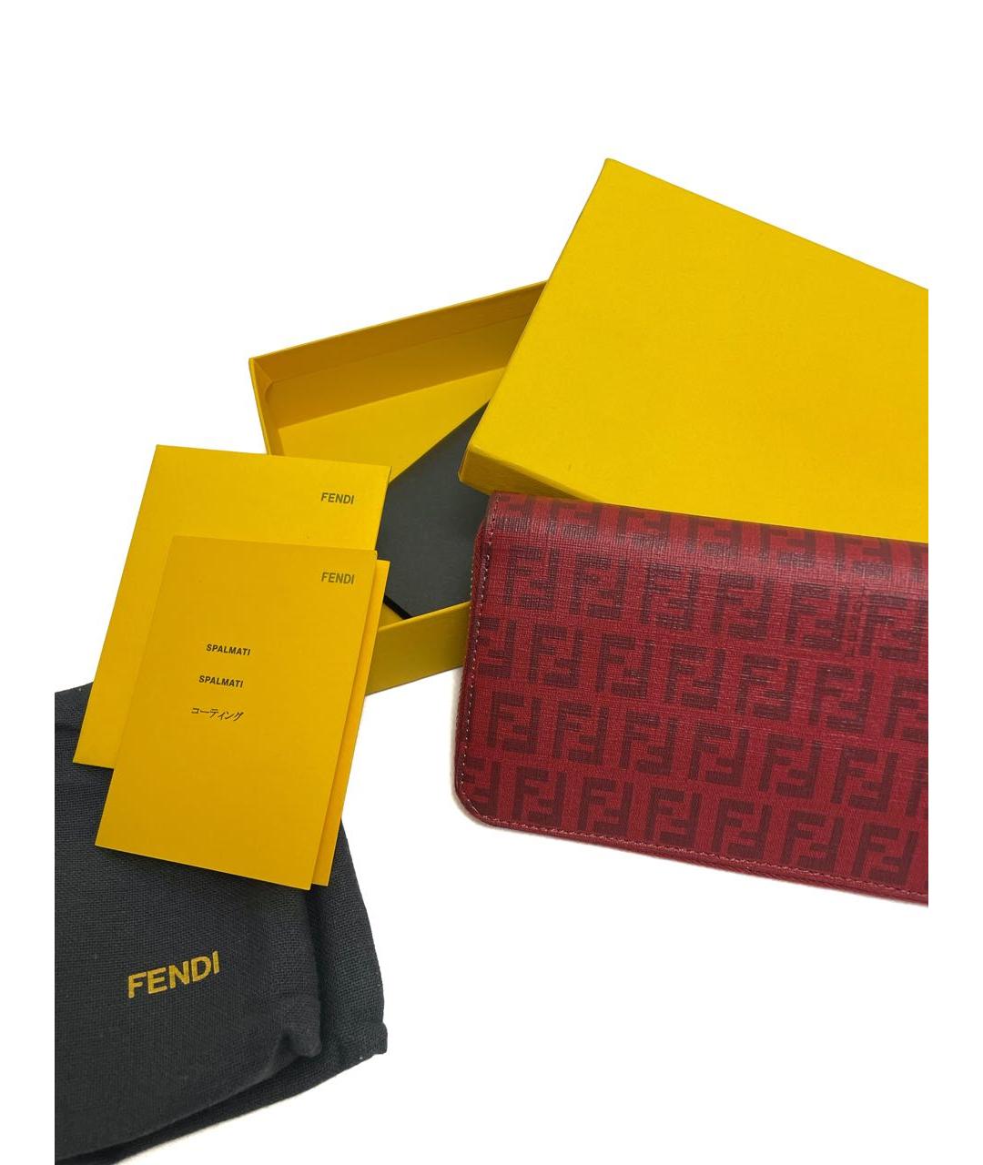 FENDI Красный кожаный кошелек, фото 2