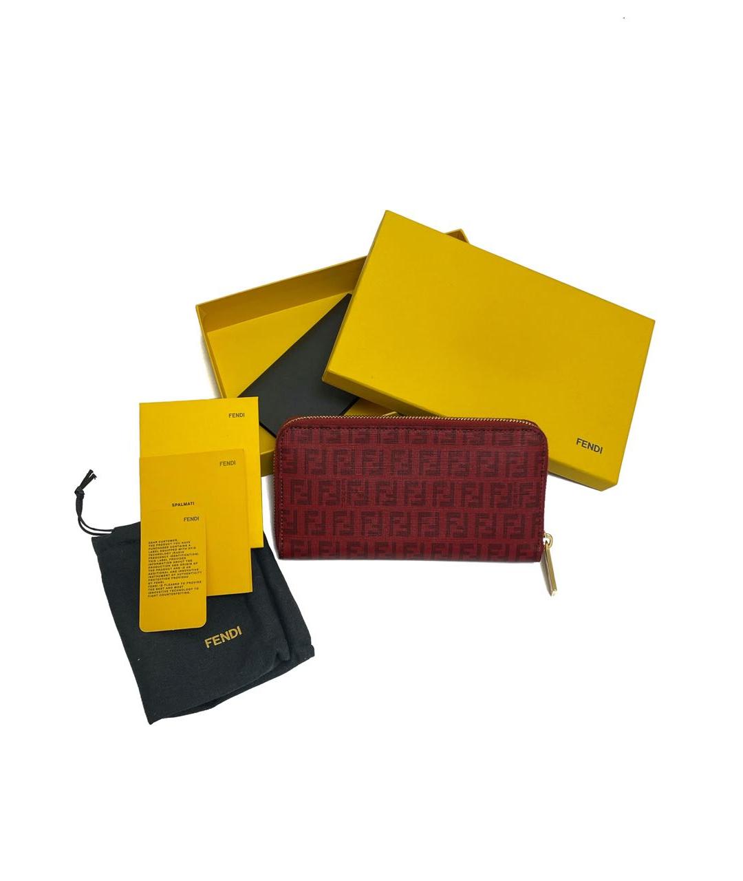 FENDI Красный кожаный кошелек, фото 6