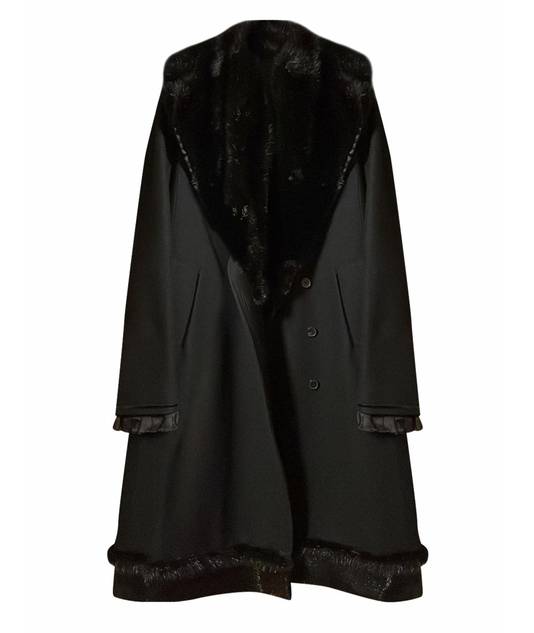 COSTUME NATIONAL Черное шерстяное пальто, фото 1