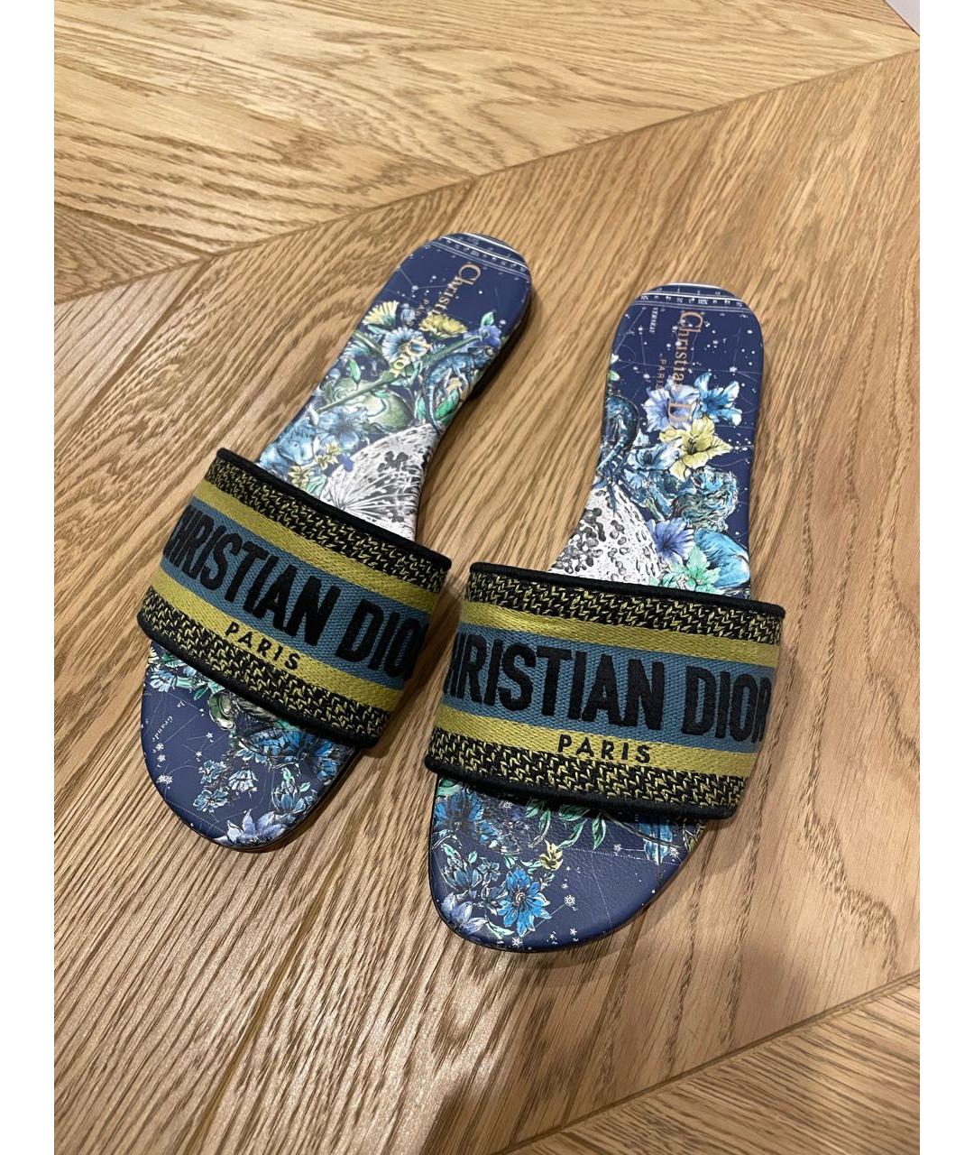 CHRISTIAN DIOR PRE-OWNED Синие кожаные сандалии, фото 5