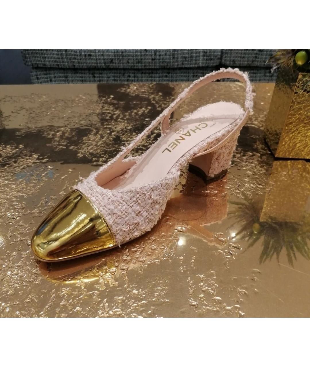 CHANEL Розовые текстильные туфли, фото 6