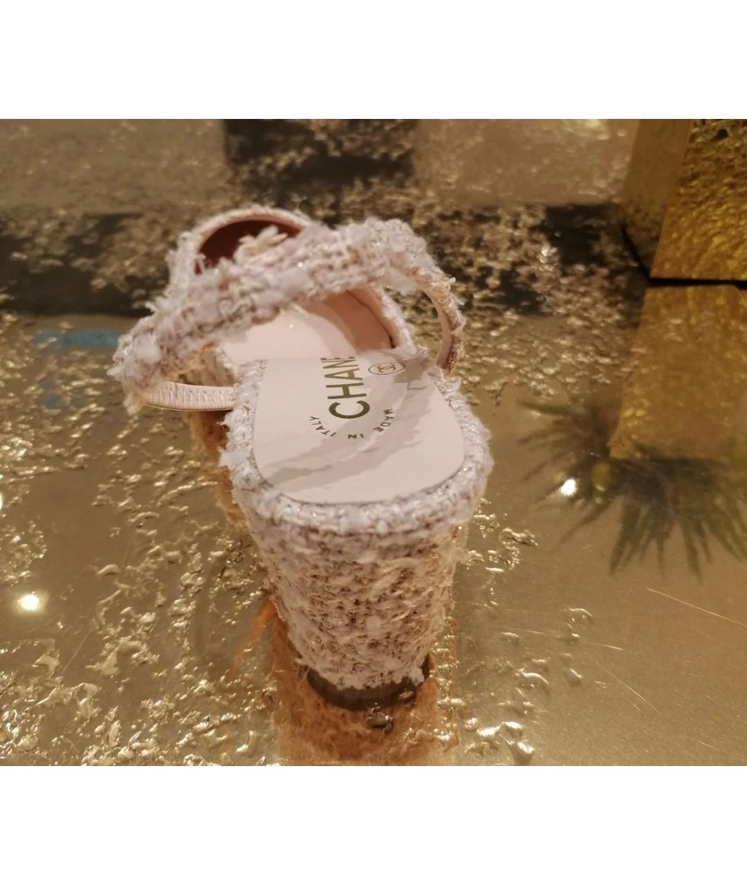 CHANEL Розовые текстильные туфли, фото 5