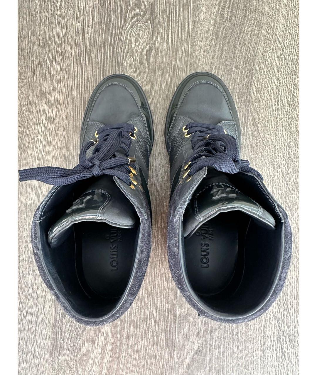 LOUIS VUITTON PRE-OWNED Темно-синие кожаные ботинки, фото 3