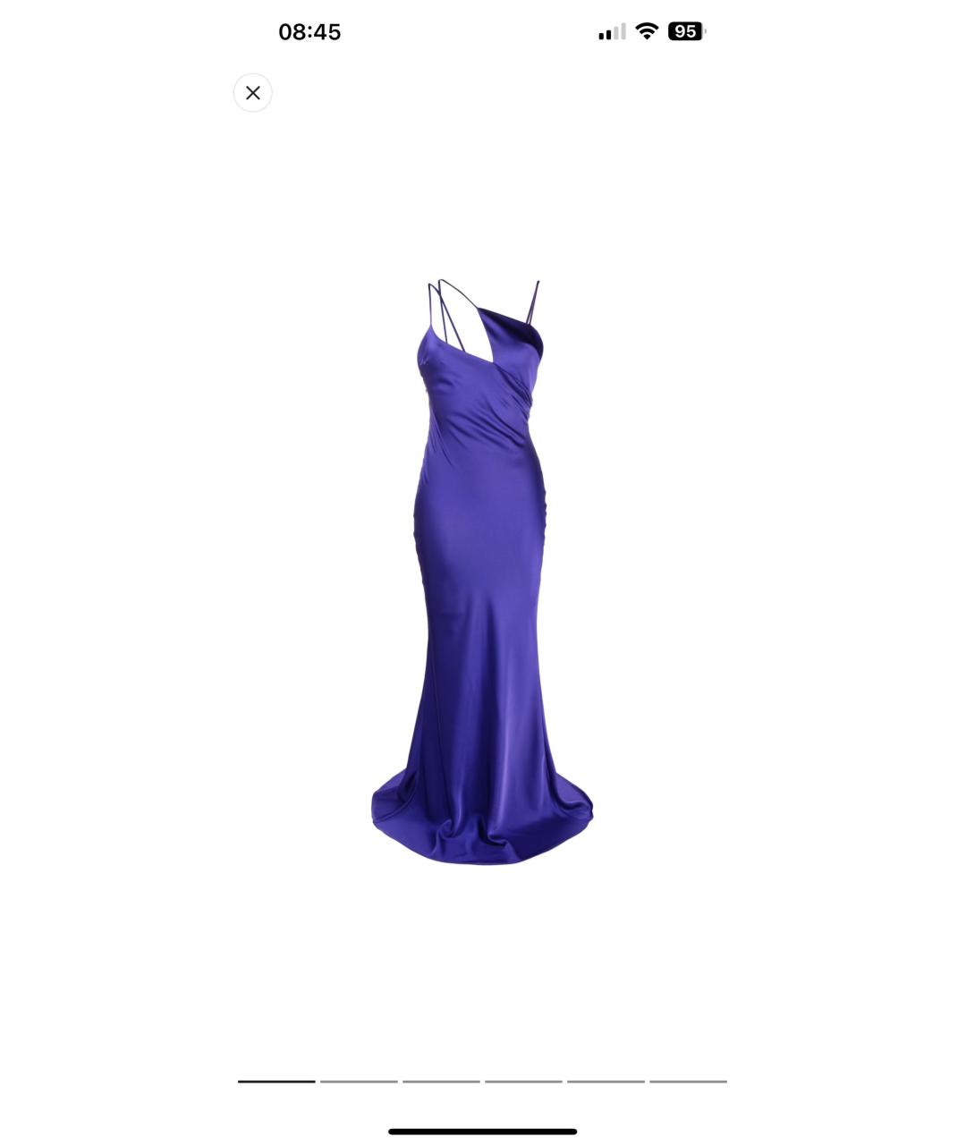 THE ATTICO Фиолетовое полиэстеровое коктейльное платье, фото 7