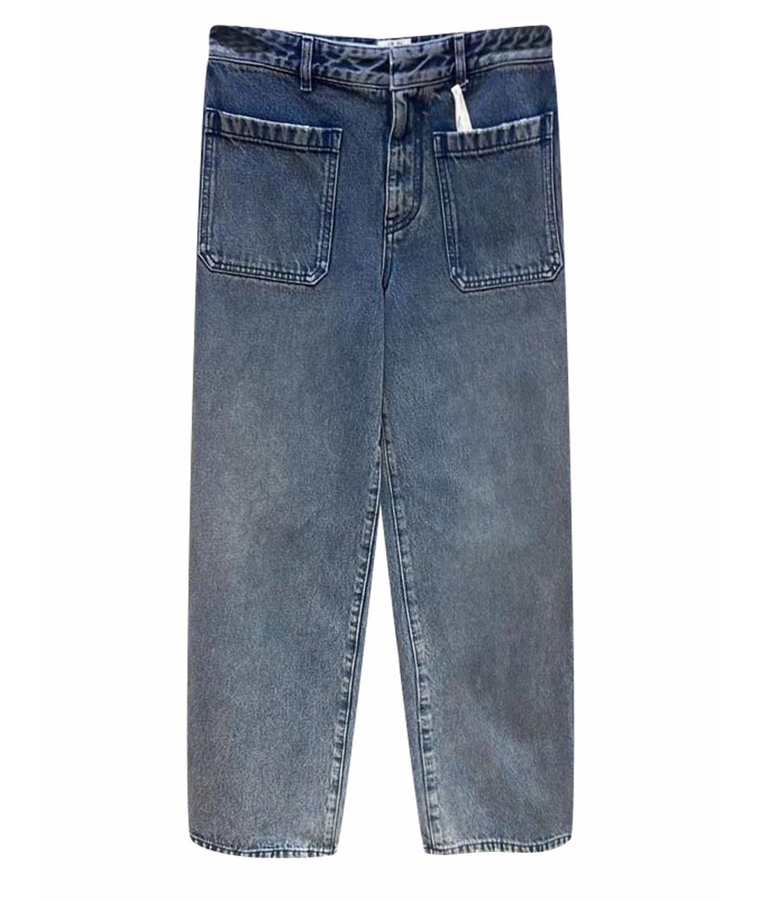 CHRISTIAN DIOR PRE-OWNED Голубые хлопковые прямые джинсы, фото 1