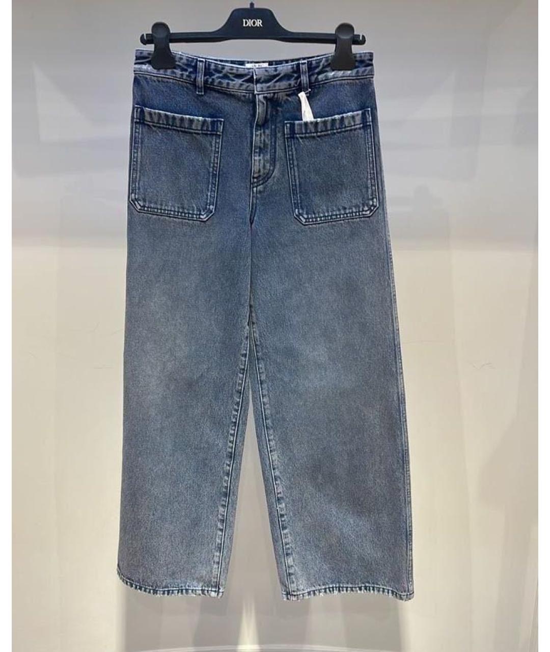 CHRISTIAN DIOR PRE-OWNED Голубые хлопковые прямые джинсы, фото 3