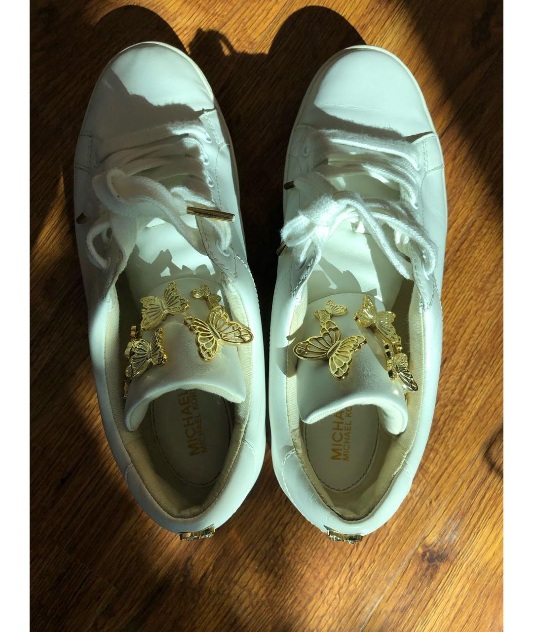 MICHAEL KORS Белые кожаные кроссовки, фото 5