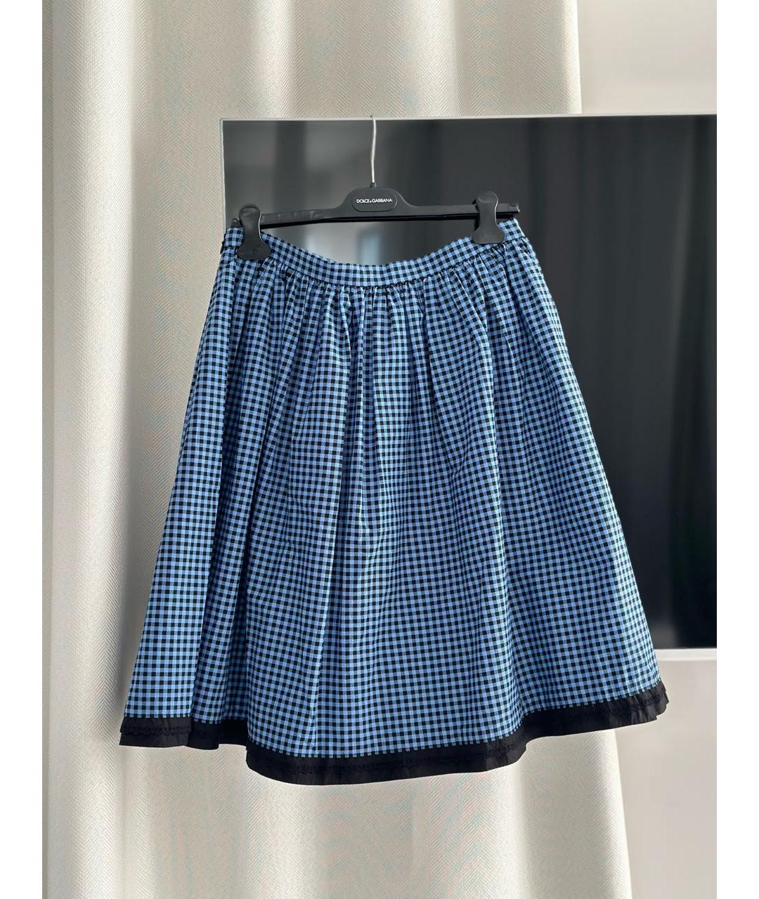 PRADA Синяя хлопковая юбка миди, фото 2