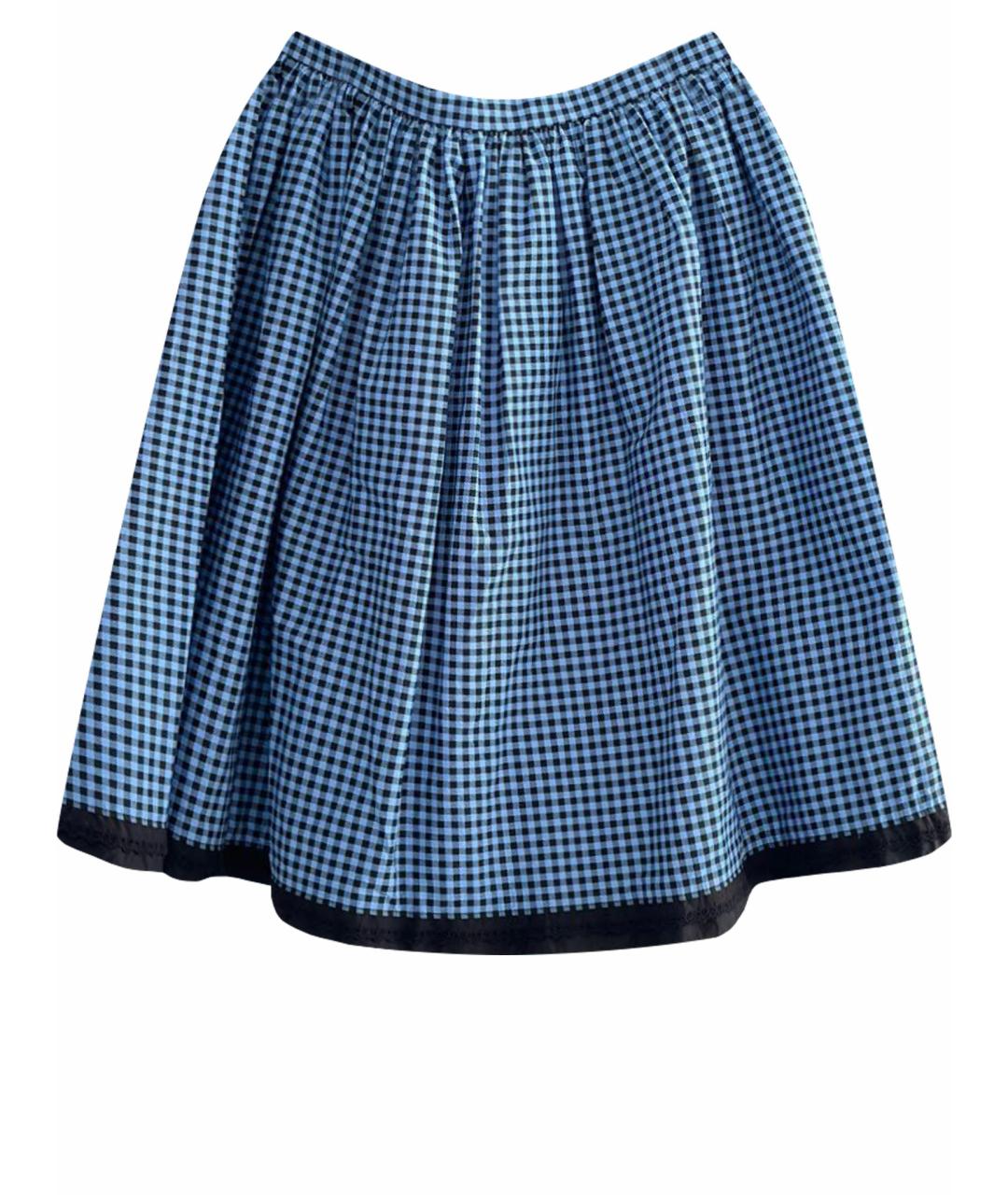 PRADA Синяя хлопковая юбка миди, фото 1