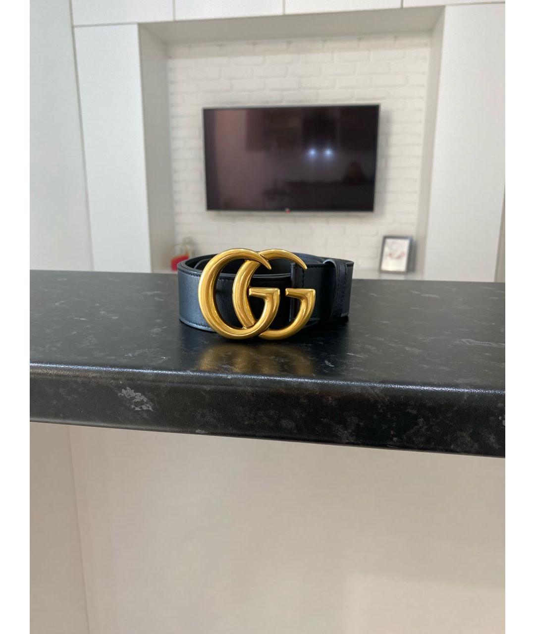 GUCCI Черный кожаный ремень, фото 8