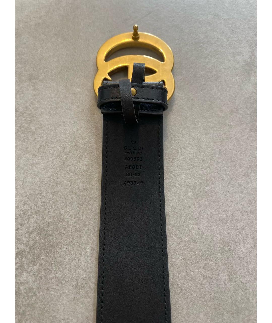 GUCCI Черный кожаный ремень, фото 3