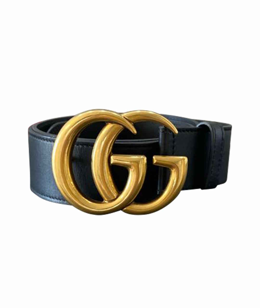 GUCCI Черный кожаный ремень, фото 1