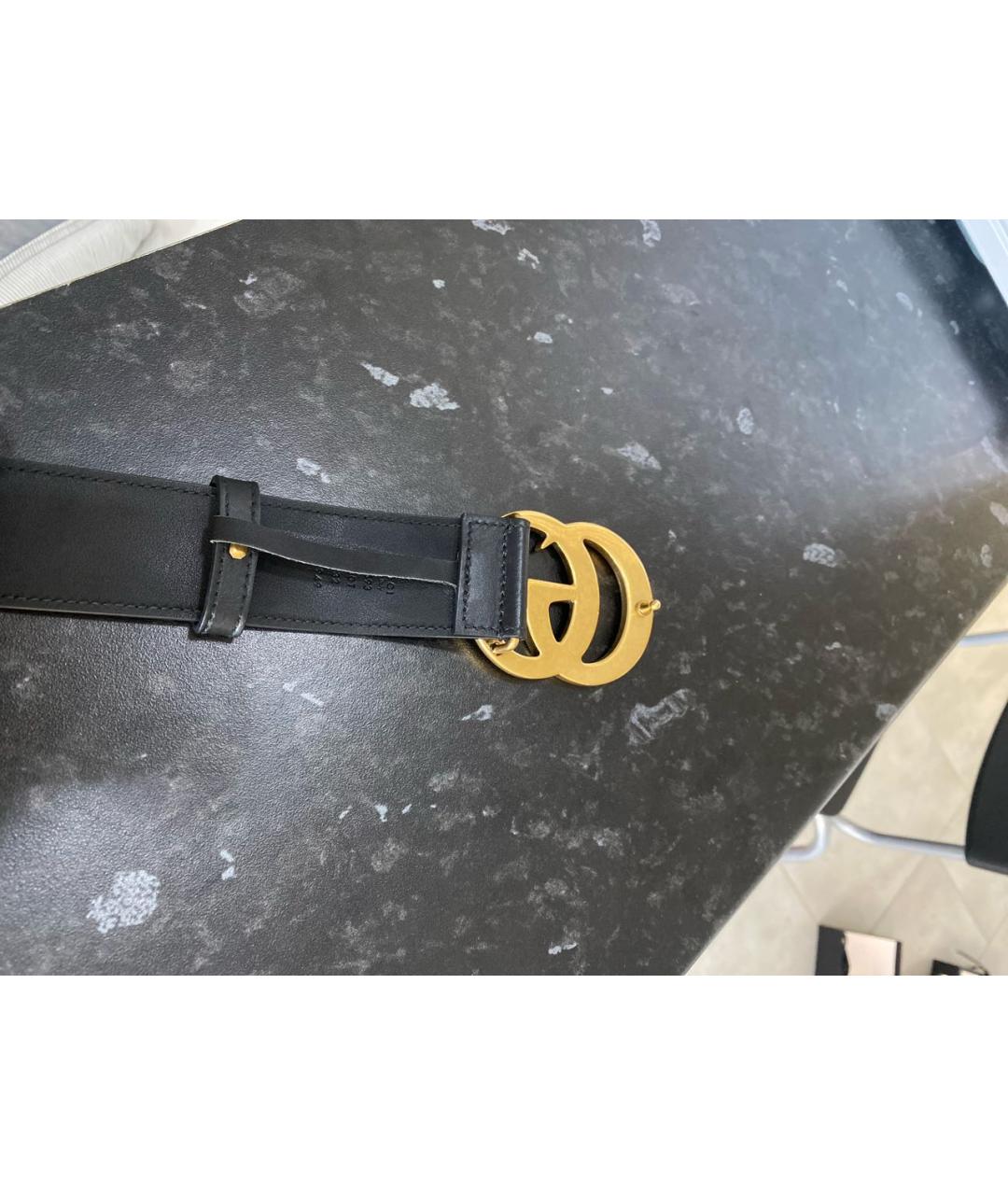 GUCCI Черный кожаный ремень, фото 2