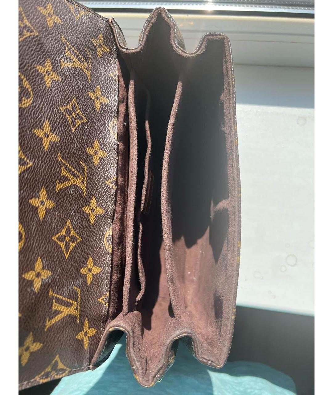 LOUIS VUITTON Коричневая жаккардовая сумка через плечо, фото 6