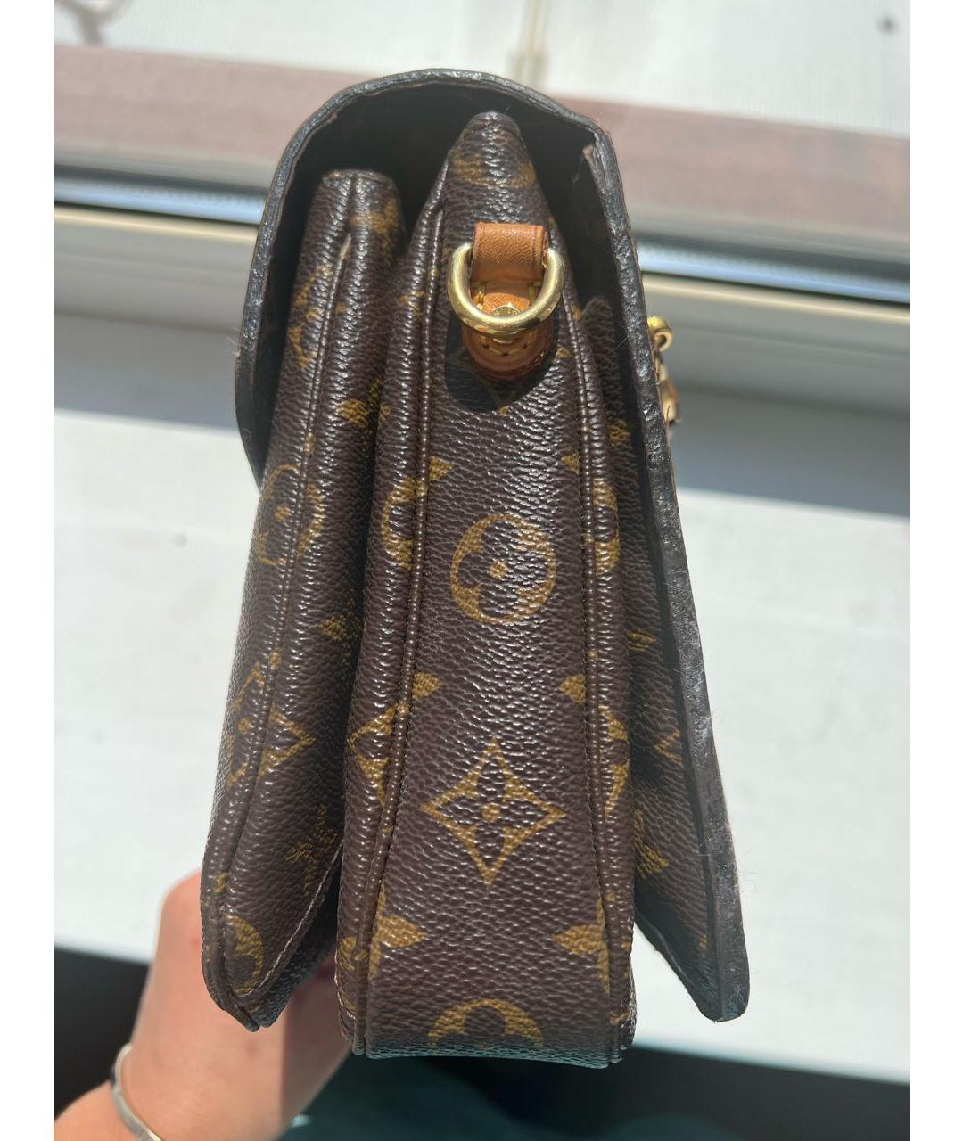 LOUIS VUITTON Коричневая жаккардовая сумка через плечо, фото 4