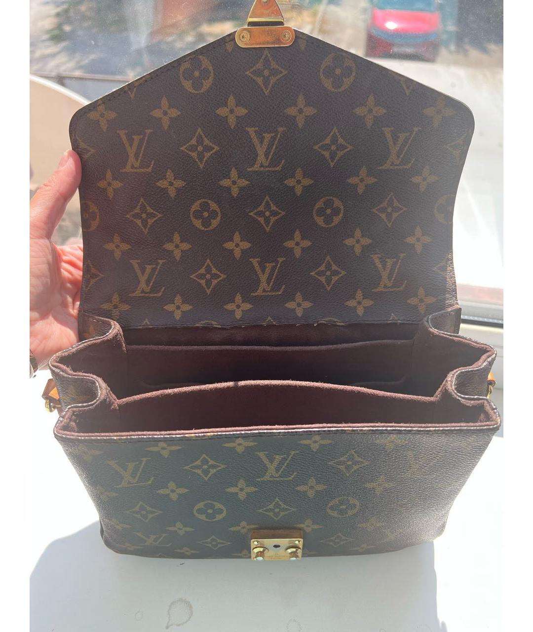 LOUIS VUITTON Коричневая жаккардовая сумка через плечо, фото 7