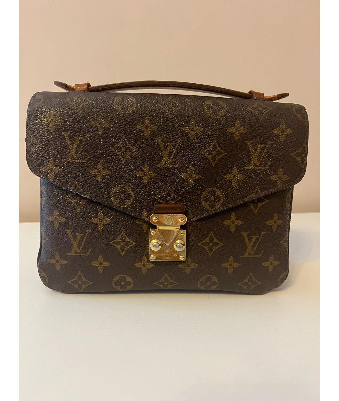 LOUIS VUITTON Коричневая жаккардовая сумка через плечо, фото 9