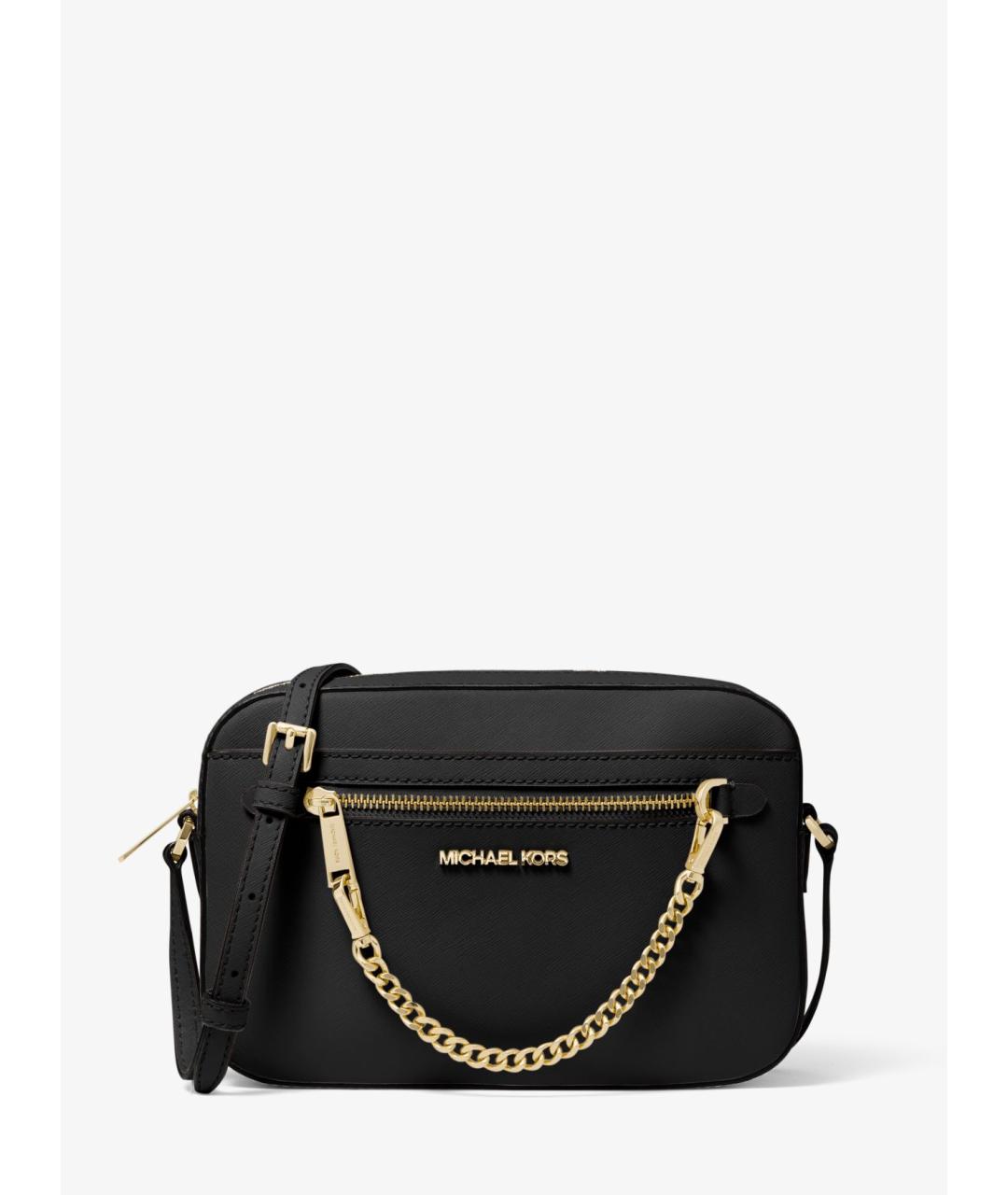 MICHAEL KORS Черная кожаная сумка через плечо, фото 6