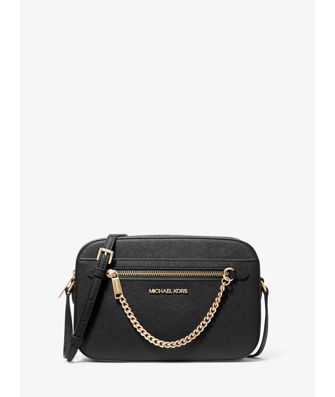 MICHAEL KORS Черная кожаная сумка через плечо, фото 1