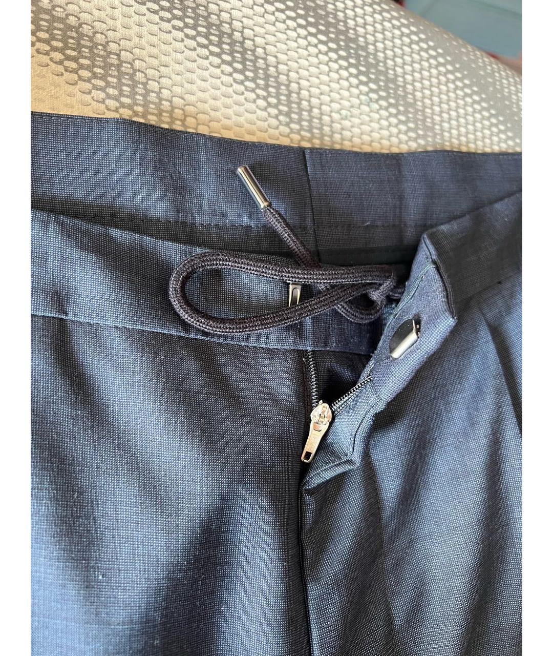 HUGO BOSS Темно-синие шерстяные классические брюки, фото 2