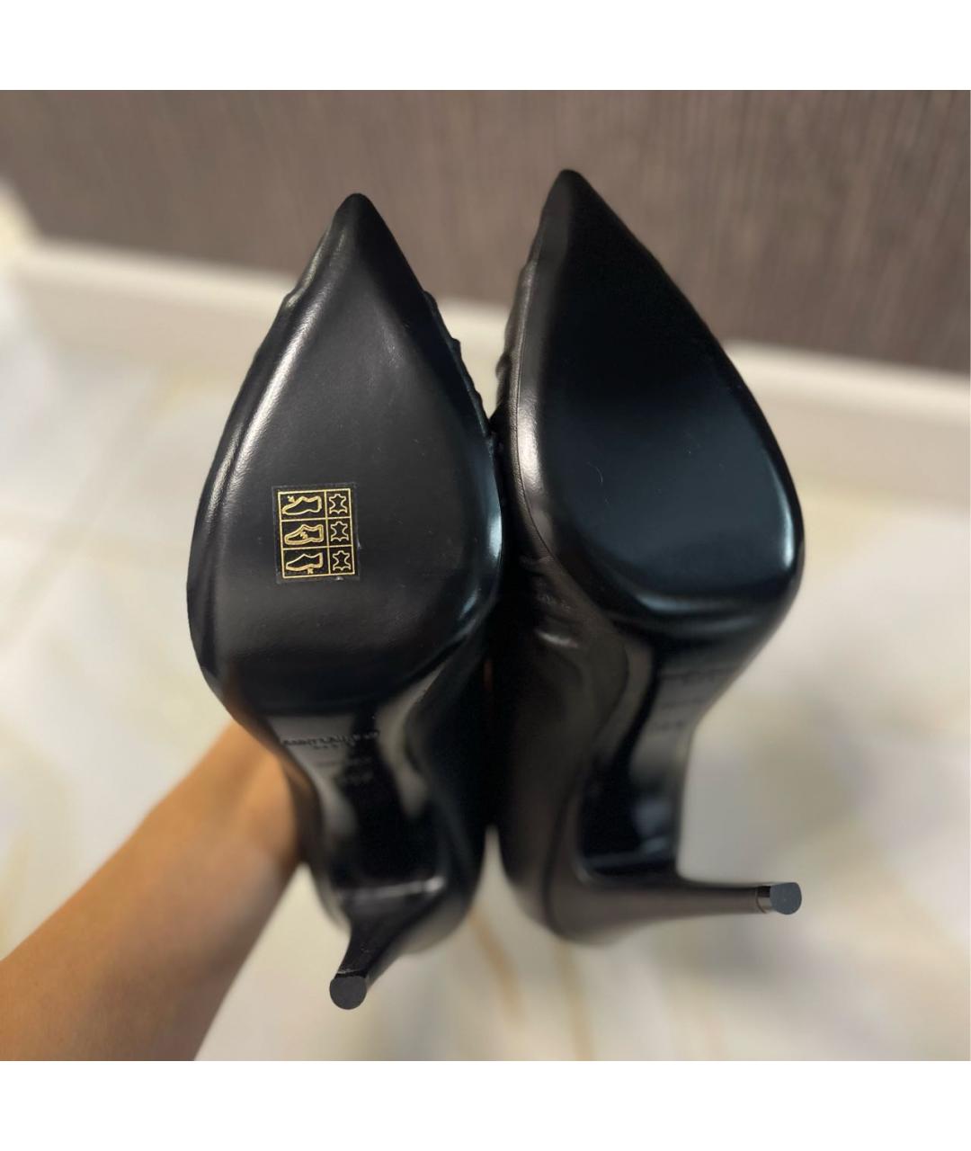 SAINT LAURENT Черные кожаные туфли, фото 5