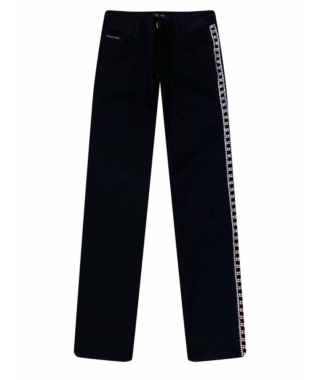 PHILIPP PLEIN Черные хлопко-полиэстеровые джинсы слим, фото 1