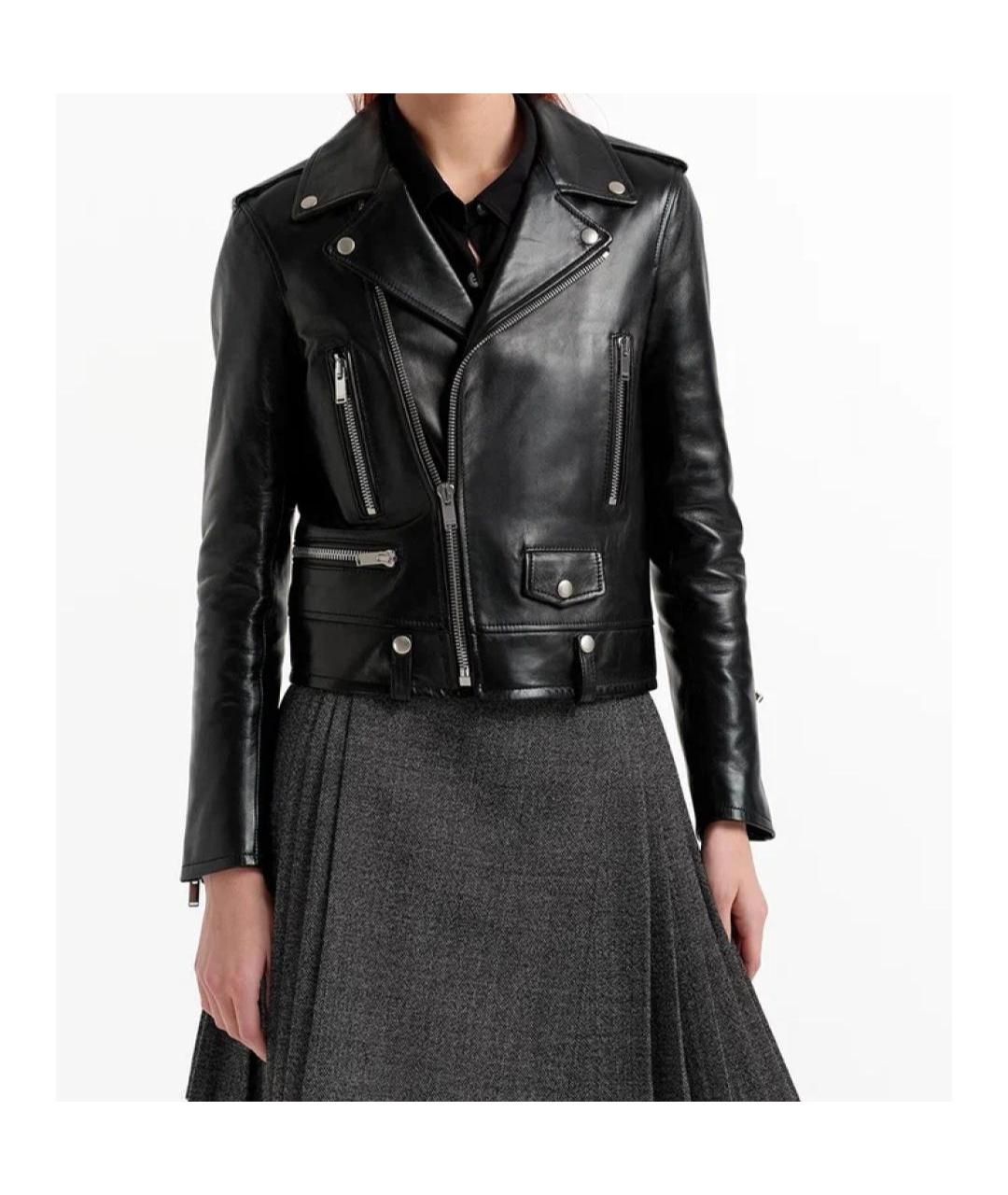 SAINT LAURENT Черная кожаная куртка, фото 4