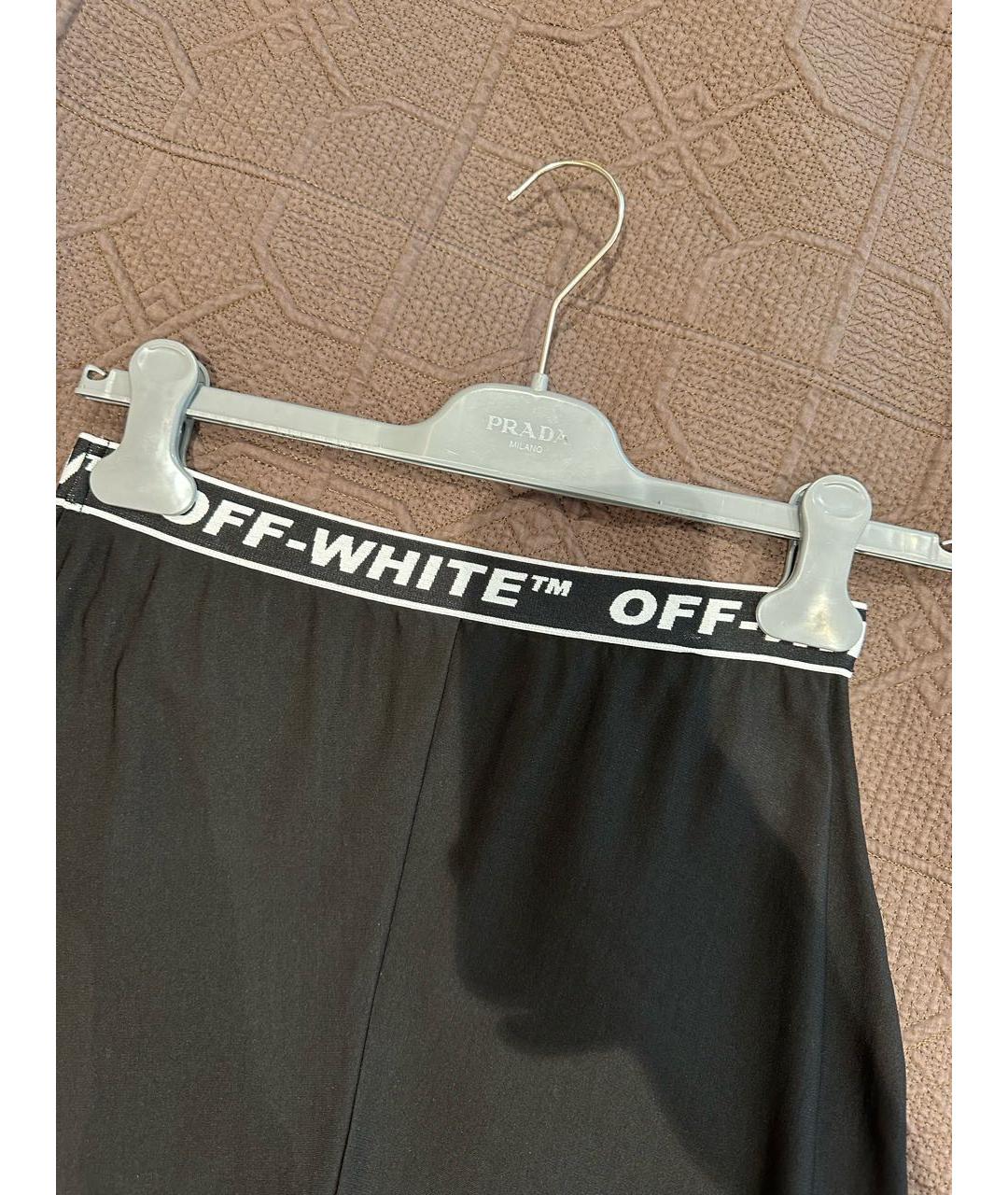 OFF-WHITE Черная вискозная юбка макси, фото 3