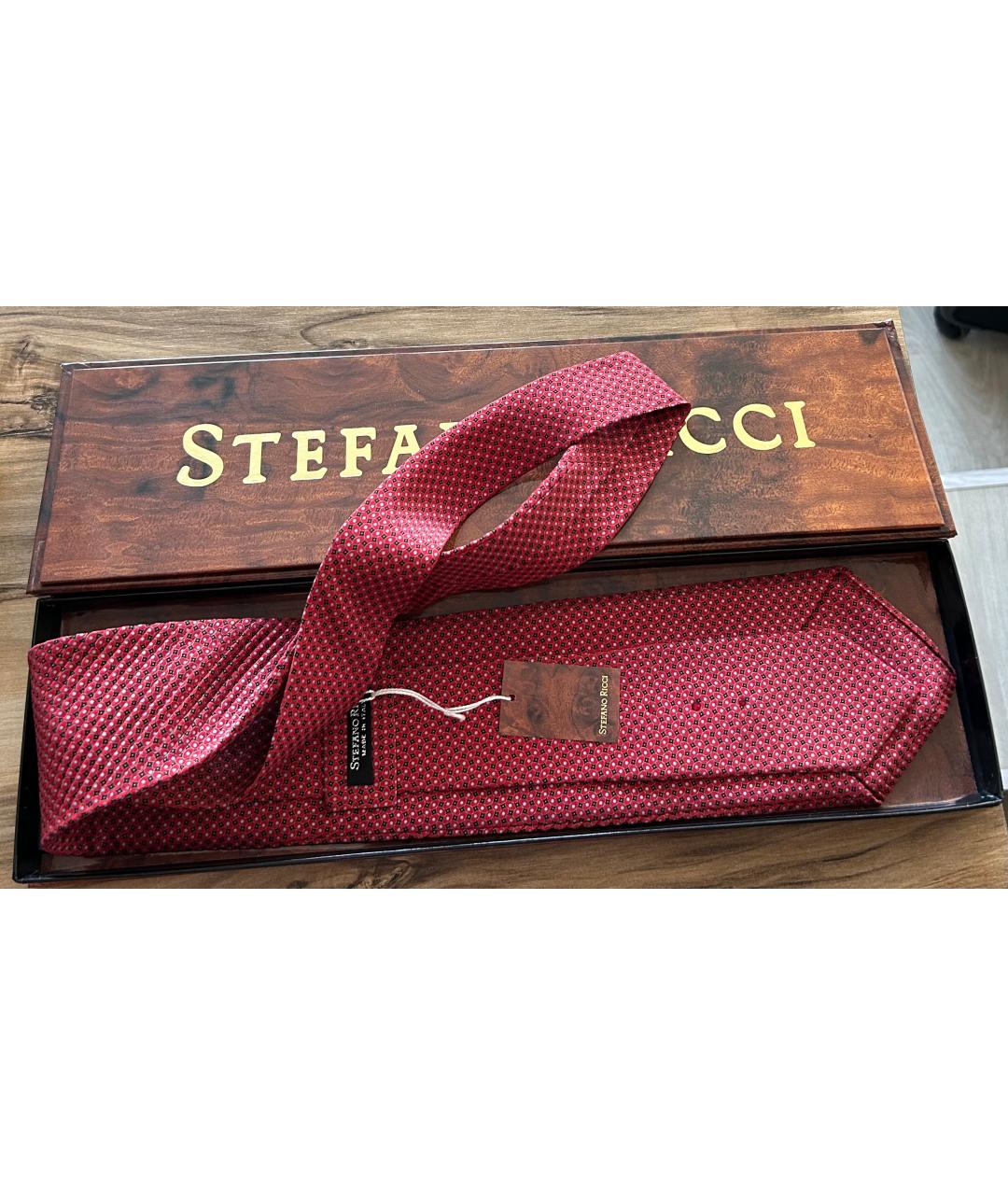 STEFANO RICCI Красный шелковый галстук, фото 2