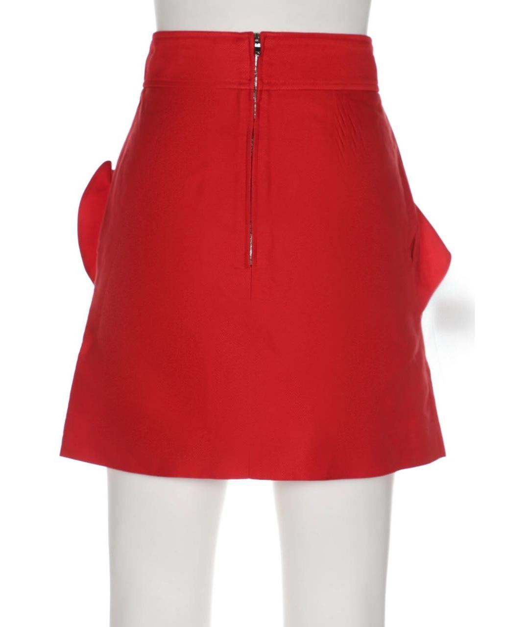 SANDRO Красная хлопко-эластановая юбка мини, фото 2