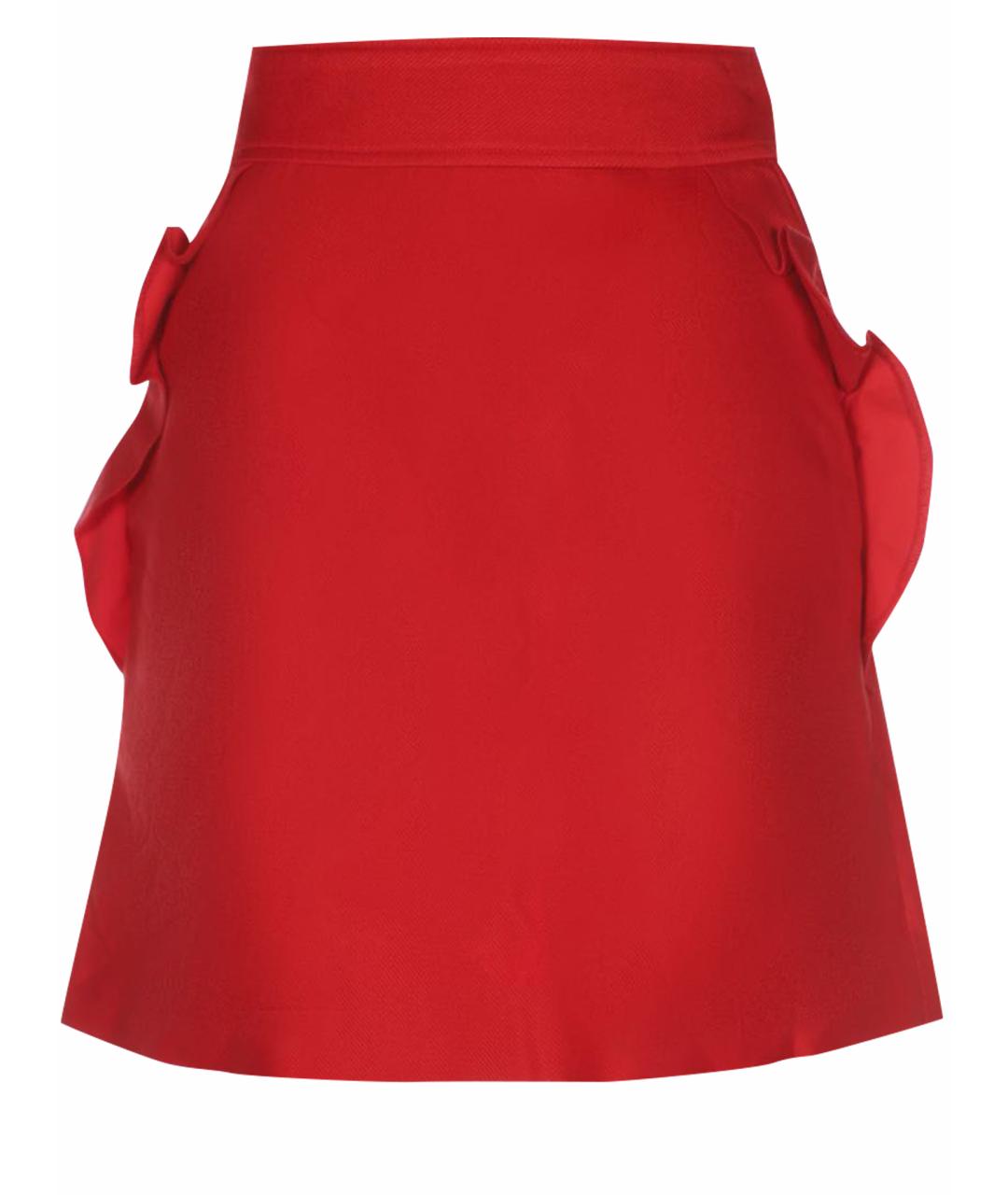 SANDRO Красная хлопко-эластановая юбка мини, фото 6