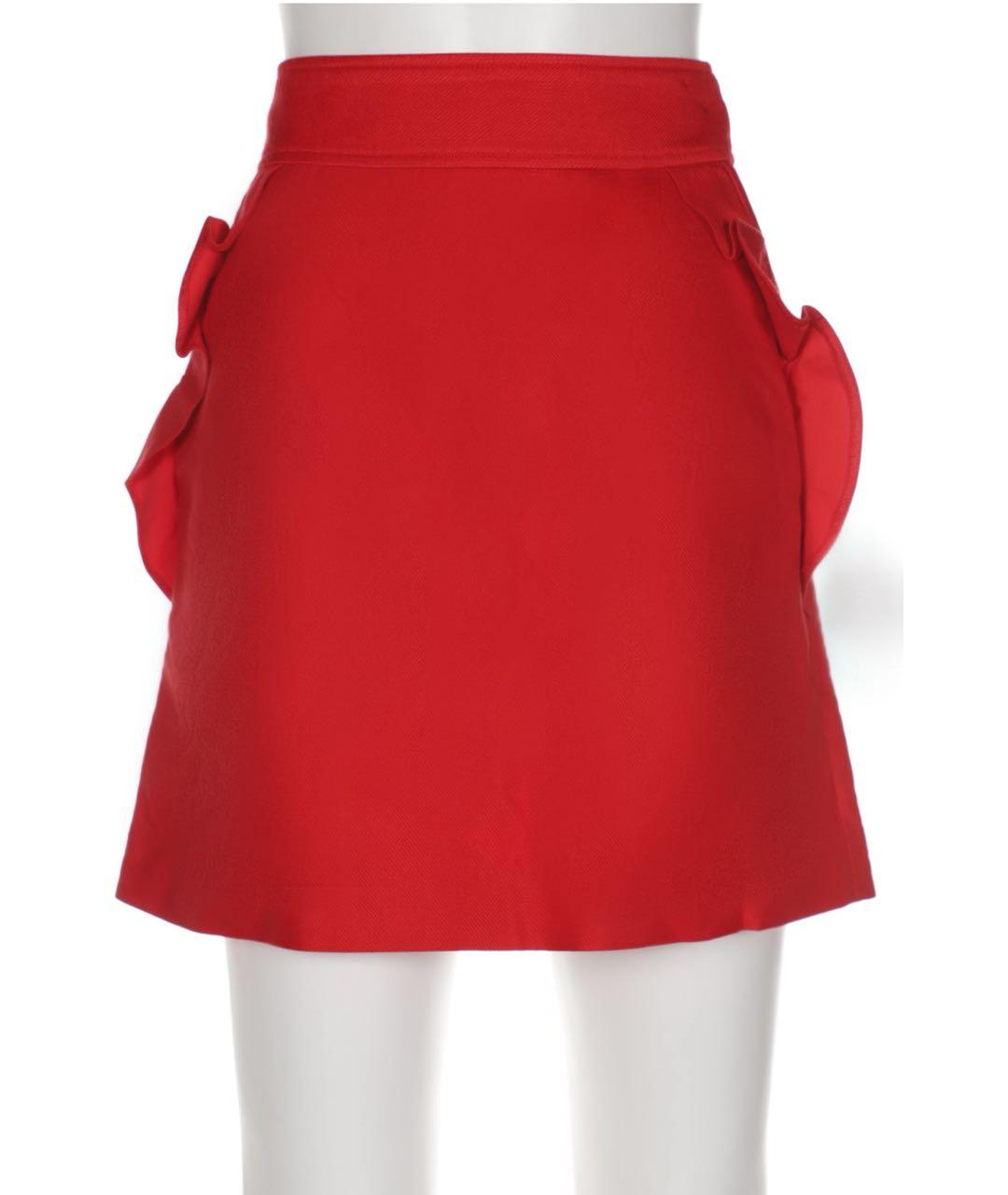 SANDRO Красная хлопко-эластановая юбка мини, фото 5
