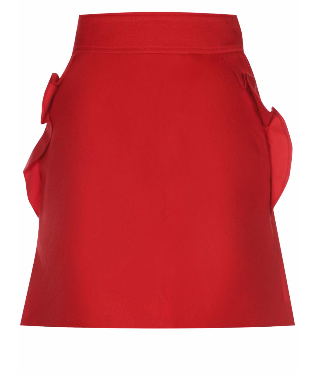 SANDRO Красная хлопко-эластановая юбка мини, фото 1