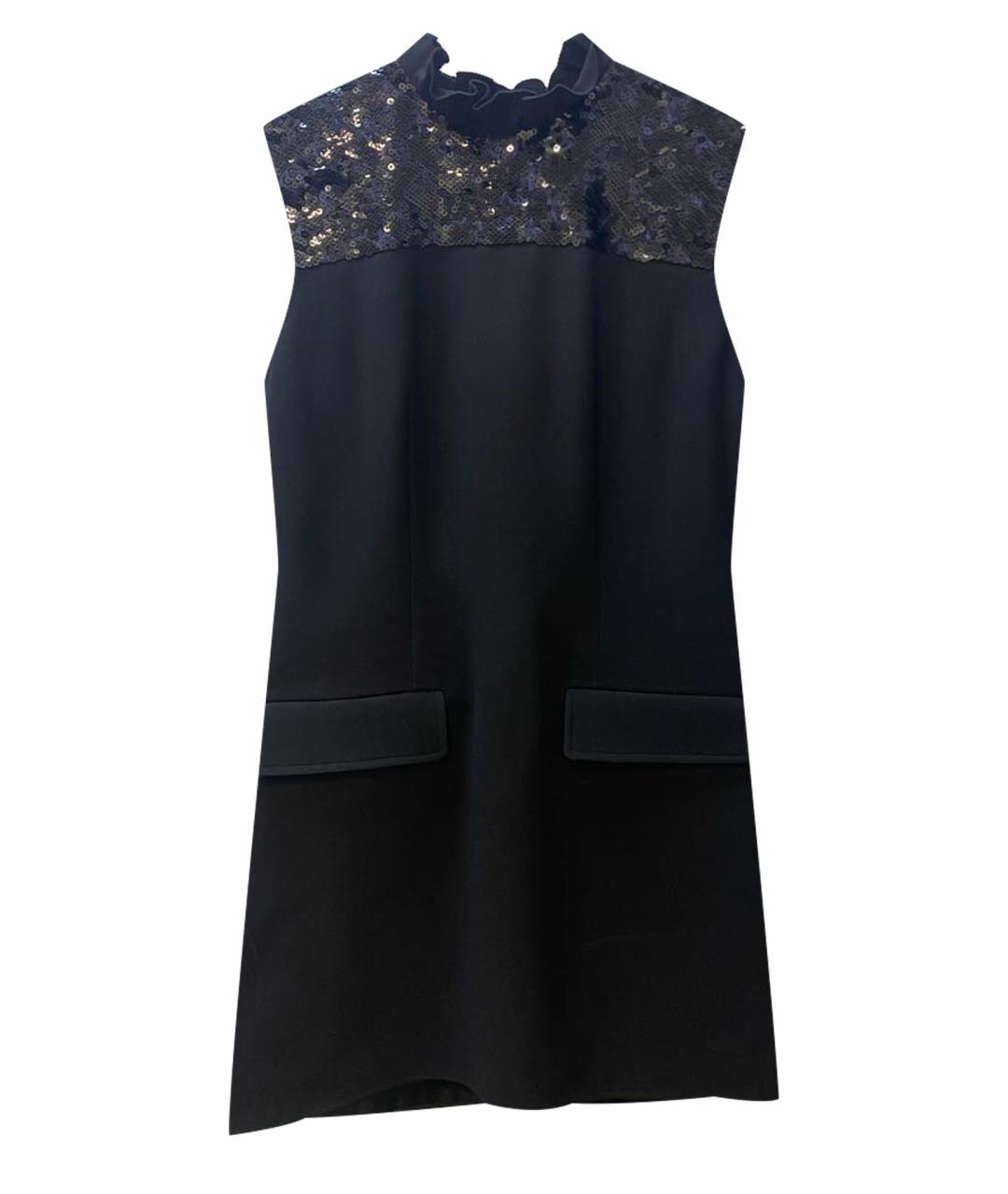LOUIS VUITTON PRE-OWNED Черное шерстяное коктейльное платье, фото 1