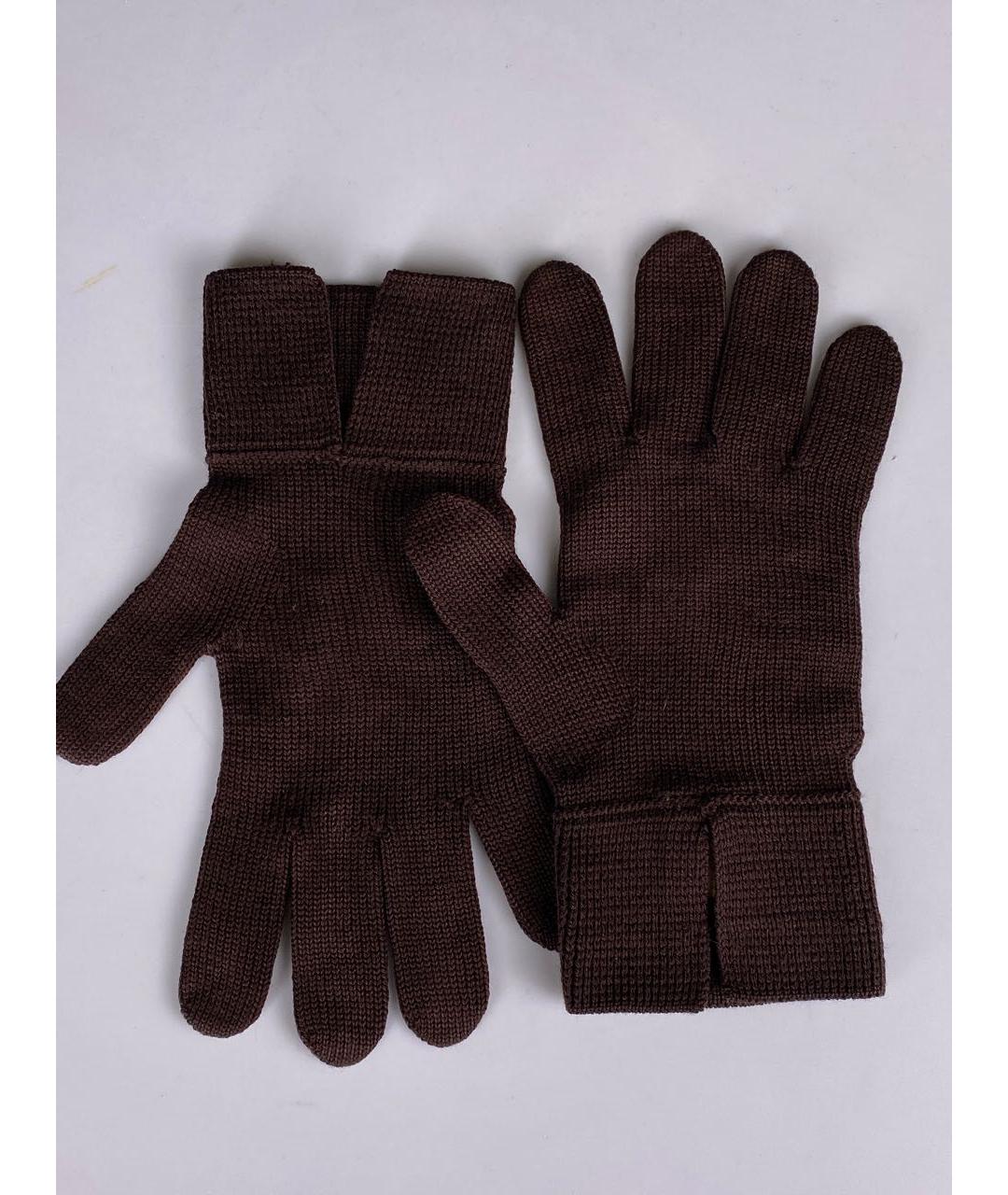DOLCE&GABBANA Коричневые шерстяные перчатки, фото 3