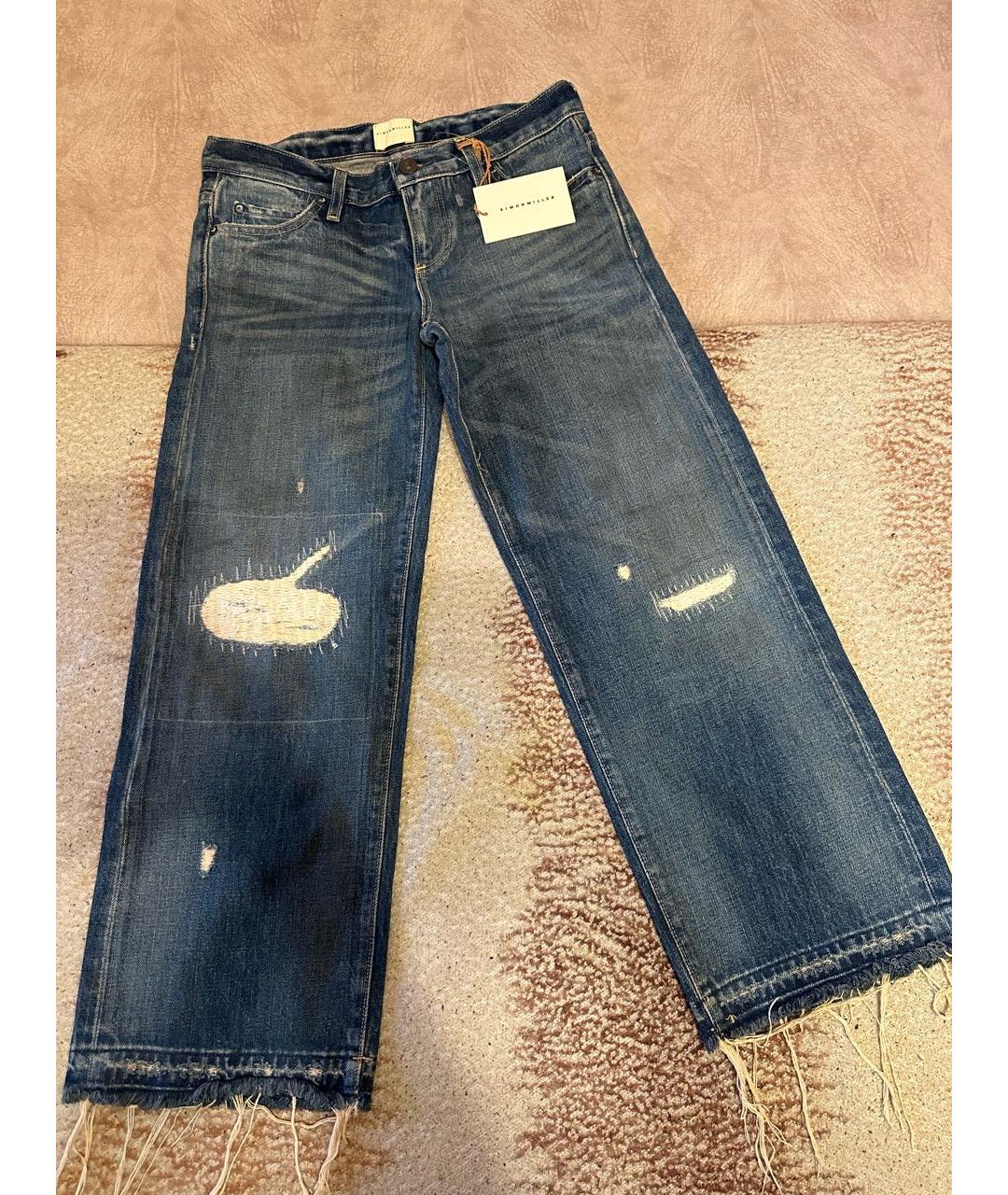 SIMON MILLER Голубые хлопковые прямые джинсы, фото 5