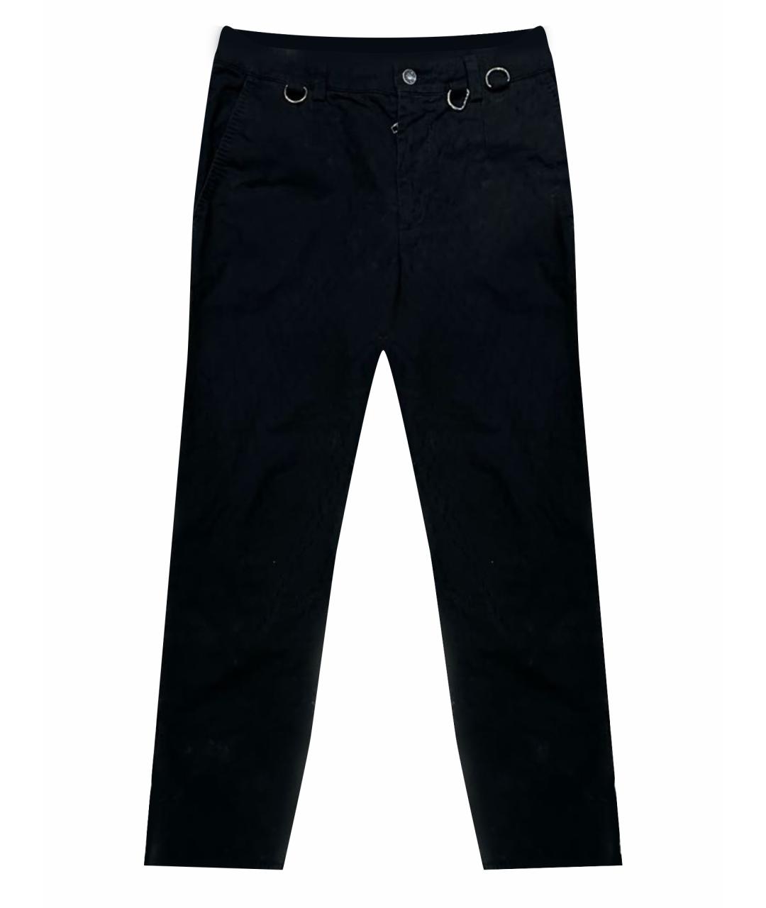 DOLCE&GABBANA Темно-синие хлопко-эластановые повседневные брюки, фото 1