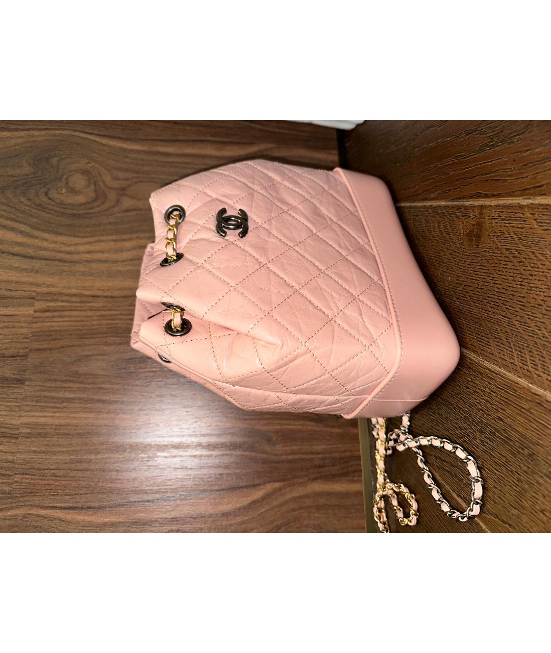 CHANEL Розовый кожаный рюкзак, фото 2