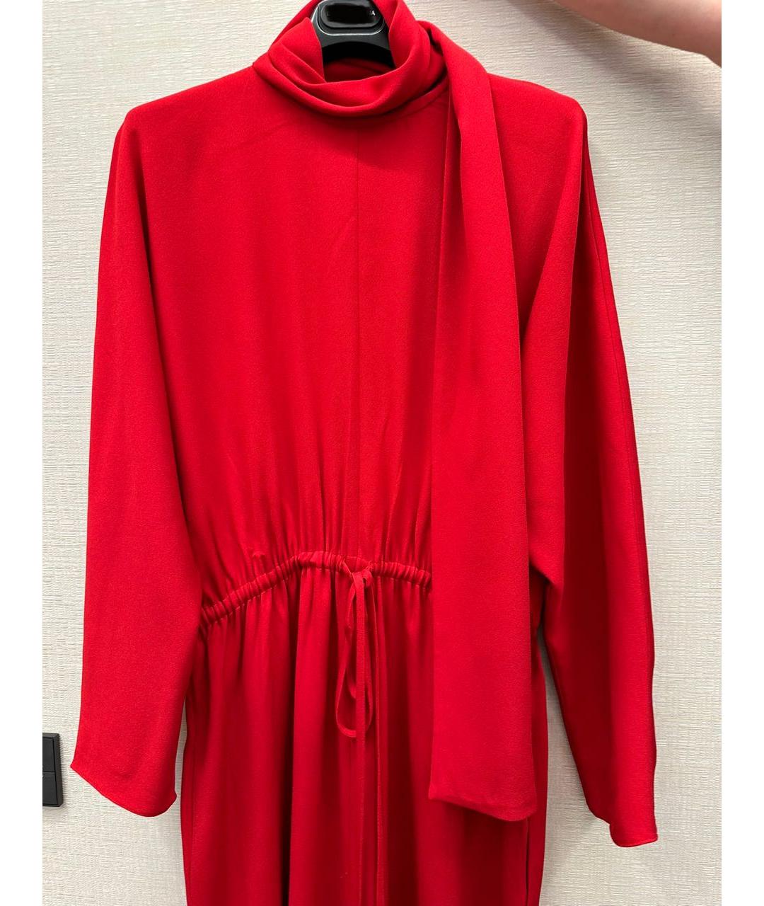VALENTINO Красное вискозное вечернее платье, фото 3