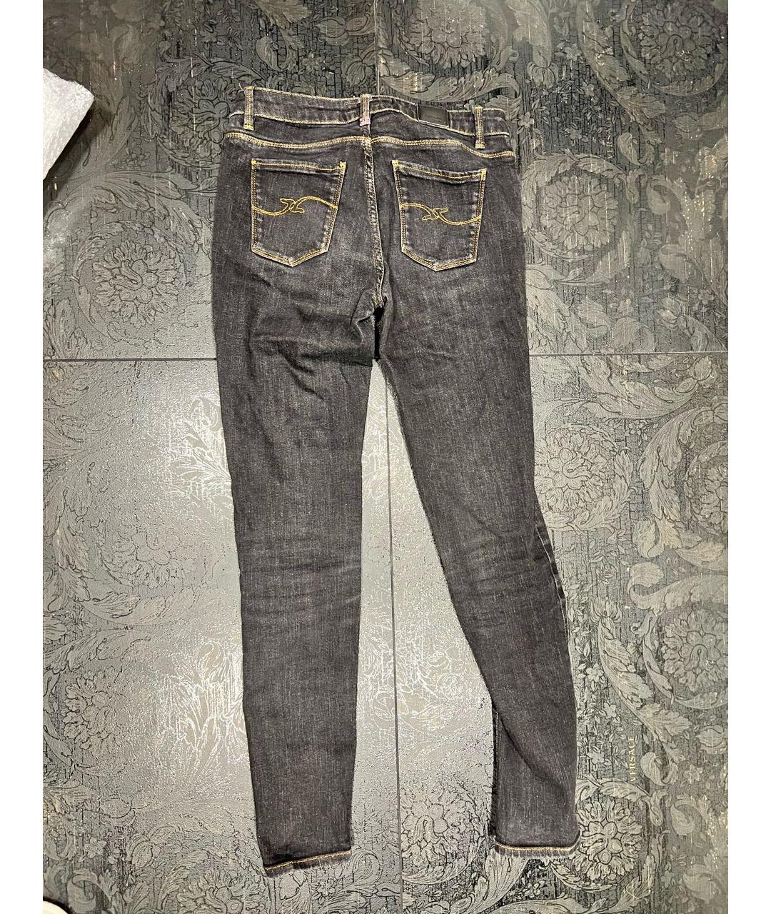 TRUSSARDI JEANS Черные хлопковые джинсы слим, фото 2