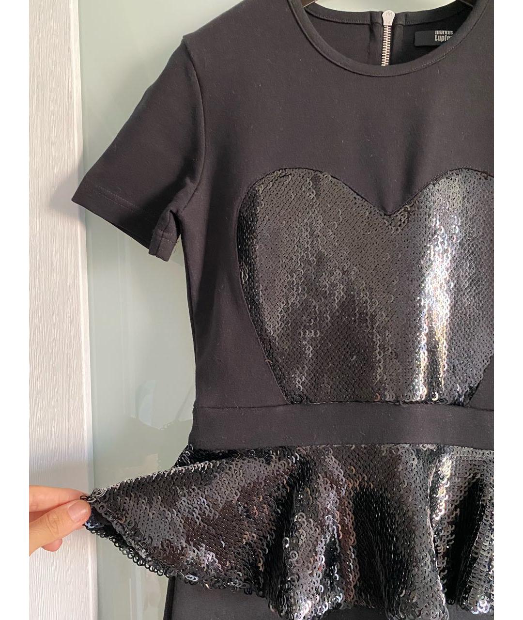 MARKUS LUPFER Черное хлопко-эластановое коктейльное платье, фото 3
