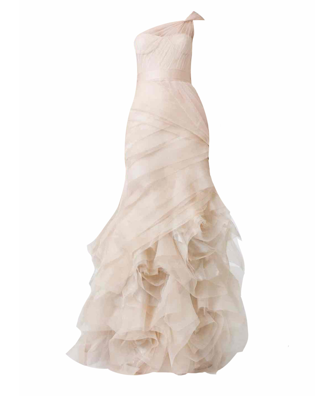 VERA WANG Белое шелковое свадебное платье, фото 1