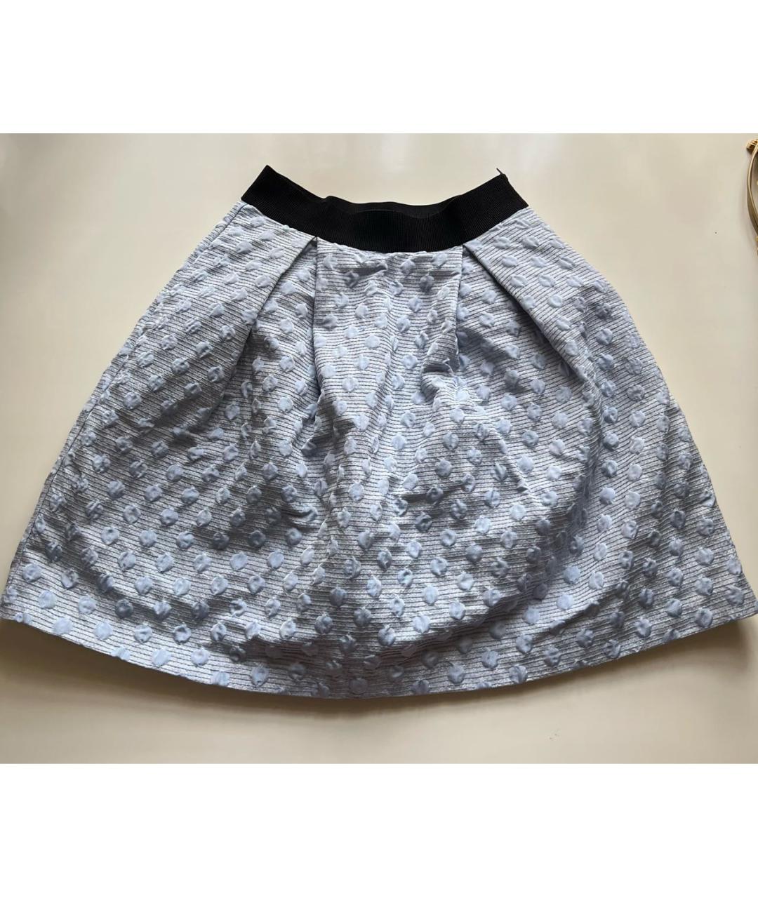 PINKO Голубая полиэстеровая юбка мини, фото 3