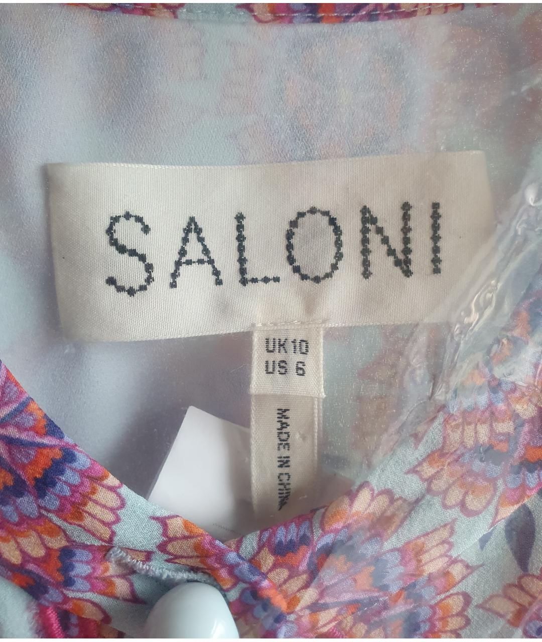 SALONI Мульти шелковое коктейльное платье, фото 6