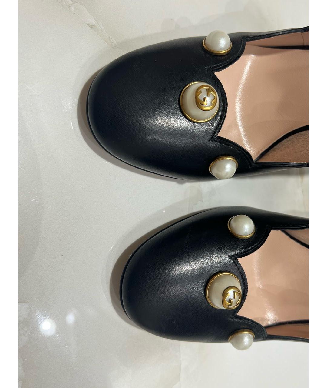 GUCCI Черные кожаные туфли, фото 6